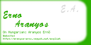 erno aranyos business card